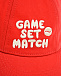 Красная бейсболка с надписью &quot;Game set match&quot;  | Фото 4