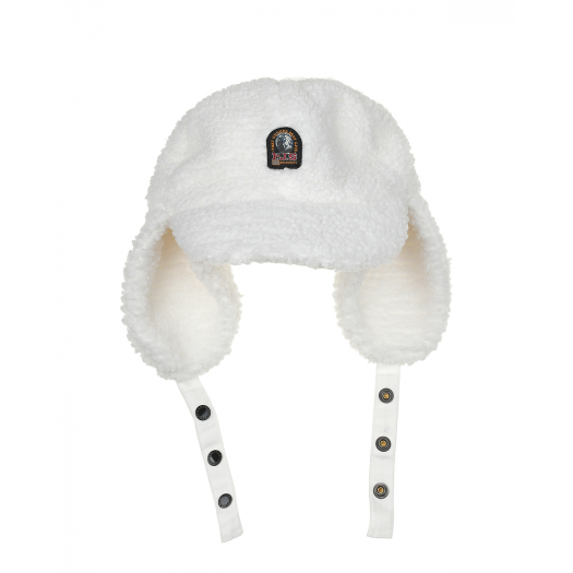 Белая флисовая шапка-ушанка Parajumpers | Фото 1