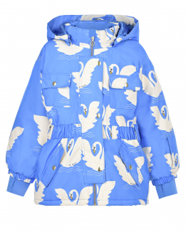 Голубая куртка с принтом &quot;лебеди&quot; Mini Rodini Голубой, арт. 22710120 60 | Фото 1