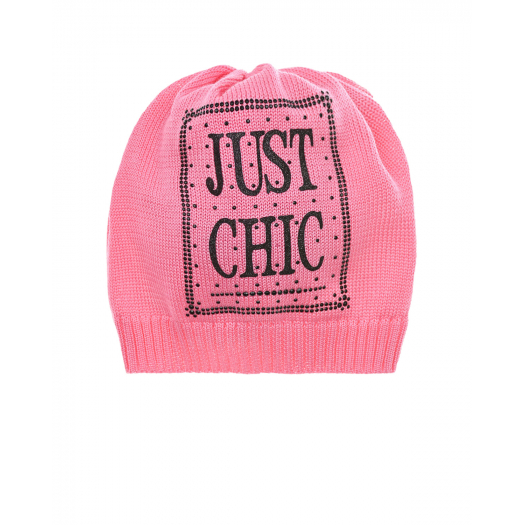 Розовая шапка с принтом &quot;Just Chic&quot; Catya | Фото 1