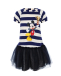 Платье в полоску с принтом &quot;Mickey Mouse&quot; Monnalisa | Фото 1
