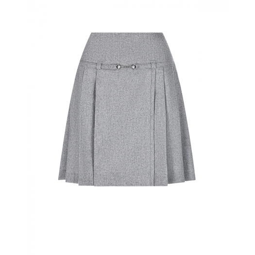 Серая юбка со складками Dal Lago | Фото 1