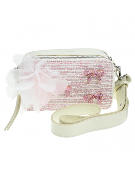 Розовая сумка с бантиками, 20x8x10 см Monnalisa Розовый, арт. 799009 9310 0191 | Фото 1