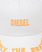 Белая бейсболка с оранжевым логотипом Diesel | Фото 3