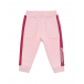 Розовые спортивные брюки с бордовыми лампасами Monnalisa | Фото 1