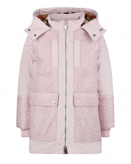 Розовая куртка с монограммой бренда Burberry Розовый, арт. 8040943 KG6-COWAN  PASTEL PIN A4463 | Фото 1