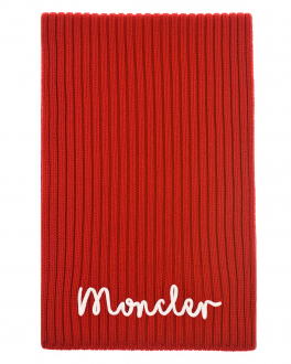Красный шерстяной шарф с лого Moncler Красный, арт. 9Z750 20 M1131 455 | Фото 1