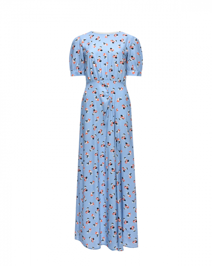 Платье с цветочным принтом, голубое Parosh | Фото 1