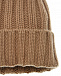 Кашемировая шапка цвета хаки с меховым помпоном Woolrich | Фото 4