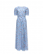 Платье с цветочным принтом, голубое Parosh | Фото 1