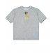 Серая футболка с принтом &quot;герб&quot; Dolce&Gabbana | Фото 1