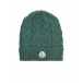 Зеленая шапка из шерсти с отворотом Moncler | Фото 1