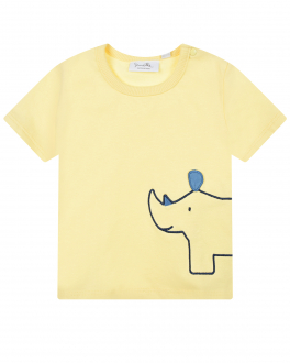 Желтая футболка с вышивкой &quot;носорог&quot; Sanetta fiftyseven Желтый, арт. 902291 2252 | Фото 1