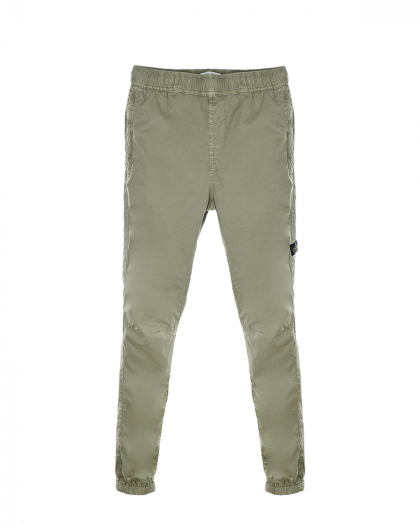 Оливковые брюки с карманами карго  | Фото 1