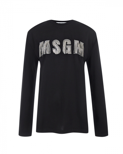 Футболка с лого MSGM стразами  | Фото 1