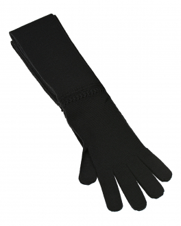Черный шарф с имитацией перчаток 190х8 см Vivetta Черный, арт. 21IV2M130007010 9000 | Фото 2