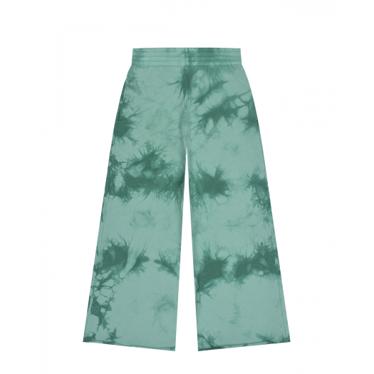 Зеленые спортивные брюки с принтом tie-dye MM6 Maison Margiela | Фото 1