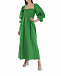 Зеленое льняное платье с рукавами 3/4 ALINE | Фото 2