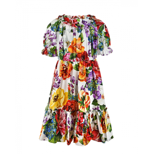 Платье из поплина с широкой оборкой Dolce&Gabbana | Фото 1