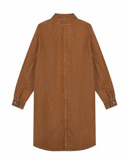 Удлиненная рубашка коричневого цвета MM6 Maison Margiela Коричневый, арт. M60177 MM092 M6702 | Фото 2