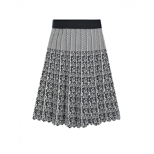 Серая плиссированная юбка с геометрическим принтом Emporio Armani | Фото 1