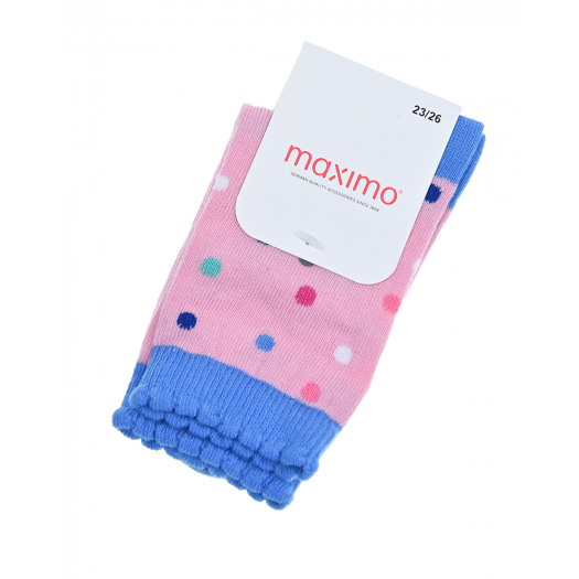 Розово-голубые носки в горошек MaxiMo | Фото 1