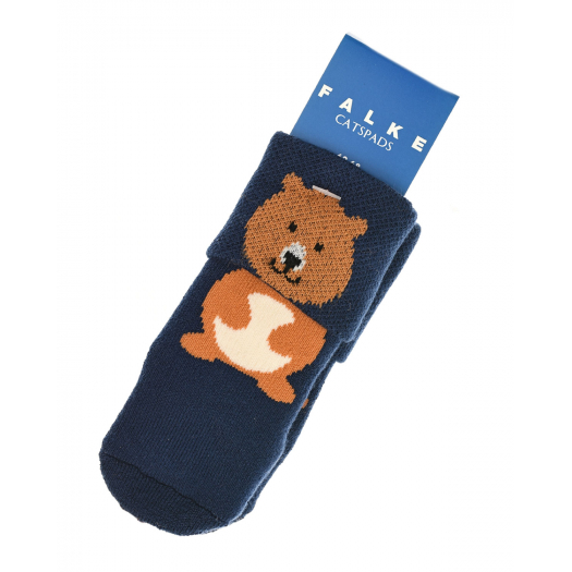 Темно-синие носки с принтом &quot;медвежонок&quot; Falke | Фото 1