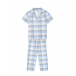 Голубая пижама с принтом в клетку Dan Maralex | Фото 1