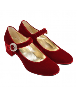Красные бархатные туфли с пряжкой Missouri Красный, арт. 78067 D ROSSO | Фото 1