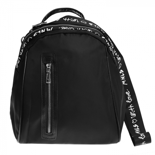 Черный рюкзак с принтом &quot;MNLS with love&quot; Monnalisa | Фото 1