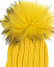 Желтая шапка с меховым помпоном Catya | Фото 3
