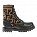 Черные ботинки с коричневыми вставками Fendi | Фото 2