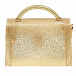 Золотистая лаковая сумка 8х13х16 см. Monnalisa | Фото 3