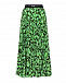 Черно-зеленая плиссированная юбка с принтом &quot;бабочки&quot; MSGM | Фото 5