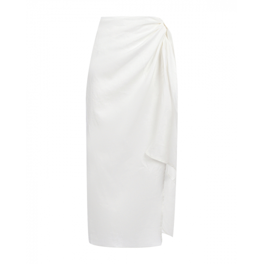Льняная юбка белого цвета SHADE | Фото 1