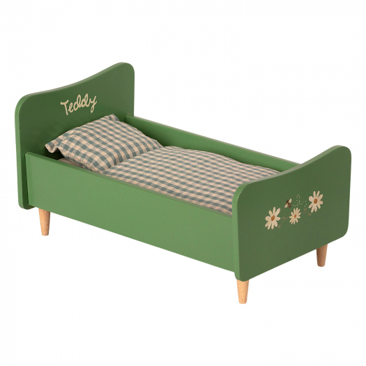 Деревянная кровать для папы Мишки Тедди, зеленая Maileg | Фото 1