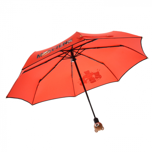 Красный зонт с принтом &quot;медвежонок&quot; Moschino | Фото 1