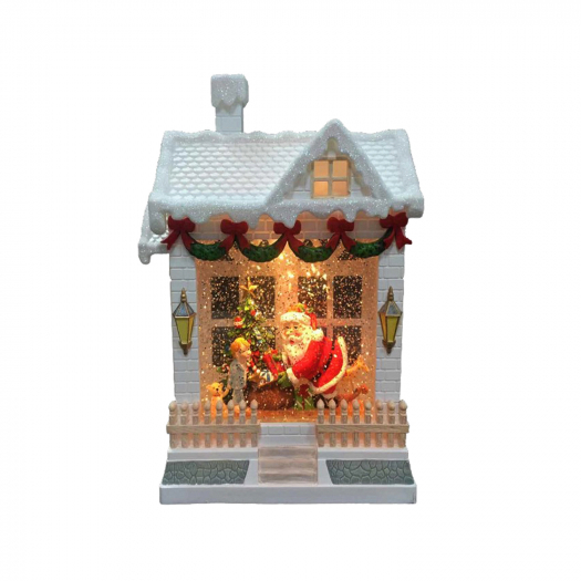 Новогодний сувенир &quot;Заснеженный домик&quot; 18.5х9.8х25.5 см (LED) 2 вида, цена за 1 шт. Timstor | Фото 1