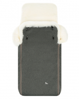 Темно-серый конверт в коляску &quot;Premium Welss&quot;, натуральная овчина Hesba , арт. 1700725 | Фото 1