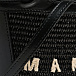 Сумка полуплетенная с белым лого, черная MARNI | Фото 5