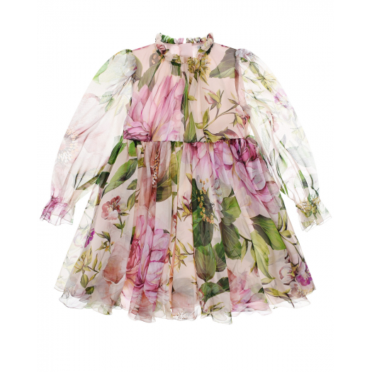Шелковое платье с цветочным принтом Dolce&Gabbana | Фото 1