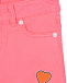 Розовые джинсовые шорты с патчами  | Фото 4