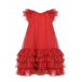 Красное платье с оборками Monnalisa | Фото 1