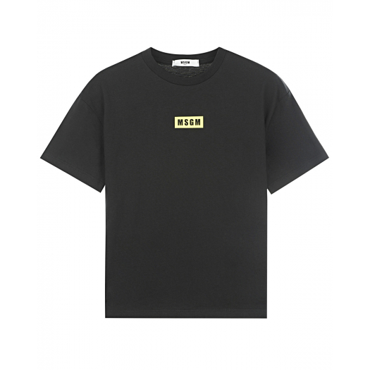 Черная футболка с крупным логотипом на спине MSGM | Фото 1