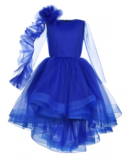 Синее платье рюшей на рукаве Sasha Kim Синий, арт. SK MERY COBALT CRY | Фото 1