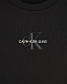 Черная футболка с белым логотипом Calvin Klein | Фото 3