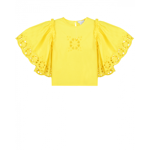 Желтая блуза с шитьем на рукавах Stella McCartney | Фото 1