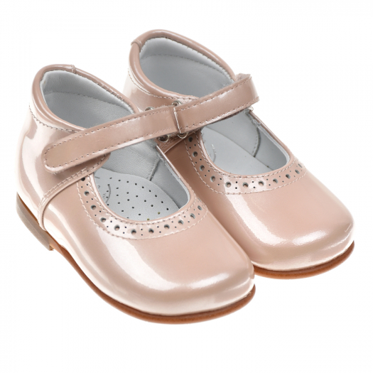 Розовые лакированные туфли с перфорацией Beberlis | Фото 1