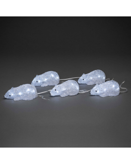 Гирлянда &quot;Мышки&quot; 5 шт, белый LED, 40 холодных белых диодов Konstsmide , арт. 6274-203 | Фото 2