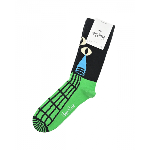 Черно-зеленые носки Happy Socks | Фото 1